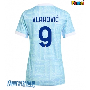Juventus Dusan Vlahovic #9 Tricou Fotbal Replică 2025-26 Femei Deplasare